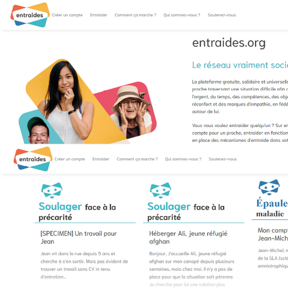 Plateforme Entraides : faciliter l’entraide entre particuliers pour les personnes qui traversent une situation difficile